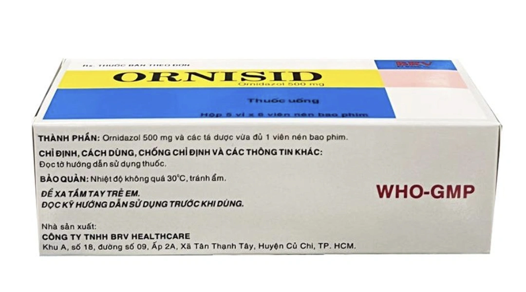Ornisid 500mg điều trị nhiễm khuẩn do vi khuẩn, nhiễm ký sinh trùng (5 vỉ x 6 viên) - 2